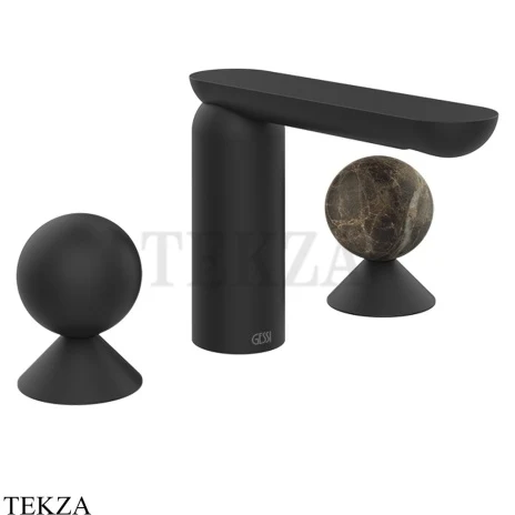 Gessi Perle Смеситель для раковины на 3 отв., без гарнитура 74015-299, черный матовый