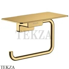 Hansgrohe AddStoris Держатель туалетной бумаги с полкой 41772990, золото глянец