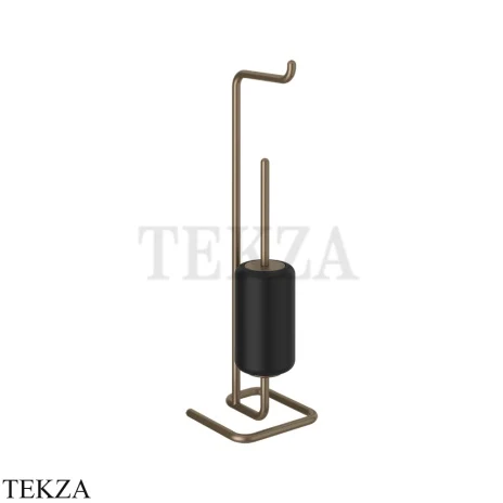 Gessi Goccia Стойка с держателем для туалетной бумаги и ершиком 38068-761, Coffee Bronze Br. PVD