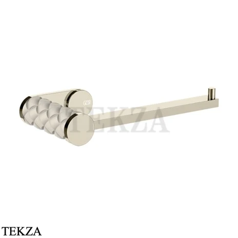 Gessi Pelle Tresse Держатель туалетной бумаги без крышки, 78655-433, Crème/ Nickel PVD