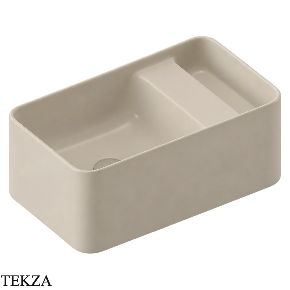 ArtCeram Brooklyn раковина подвесная и накладная The.Saniglaze с боковым сухим отсеком BNL004 59 34, Sand матовый
