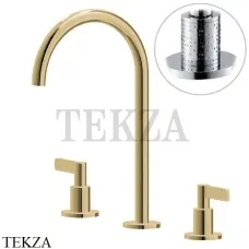 Newform Blink Chic luxury Смеситель для раковины высокий, без гарнитура 71102.59.098, PVD Brushed pale gold