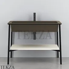 CIELO CATINO Rettangolare Консоль с керамической раковиной, Cacao-черный