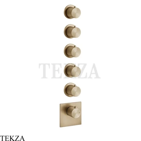 Gessi 316 WELLNESS Термостат 5 выходов, внешняя часть 54510-726, Warm Steel Brushed PVD