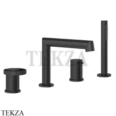 Gessi ANELLO Смеситель на борт ванны с изливом и душевым гарнитуром 63337-299, Black XL