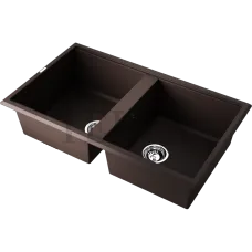 Omoikiri Tedori 86-2 Кухонная мойка Tetogranit две большие чаши 4993928 темный шоколад