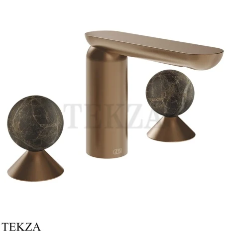 Gessi Perle Смеситель для раковины на 3 отв., без гарнитура 74115-708, медь Brushed