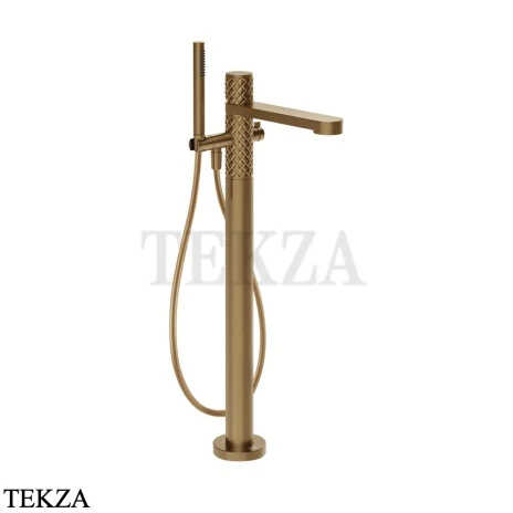 Gessi Pelle Tresse Смеситель для ванны напольный, с гарнитуром, 78028-791, Deep Bronze Brushed PVD