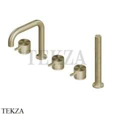 QuadroDesign Source Смеситель на борт ванны, с гарнитуром, 2 потока 12 95 OC, Light Gold