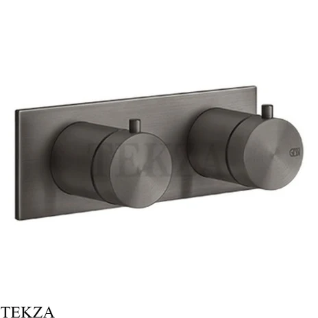 Gessi 316 SHOWER Термостат для душа на 2 выхода, на планке, внешняя часть 54034-707, Black Metal Brushed PVD