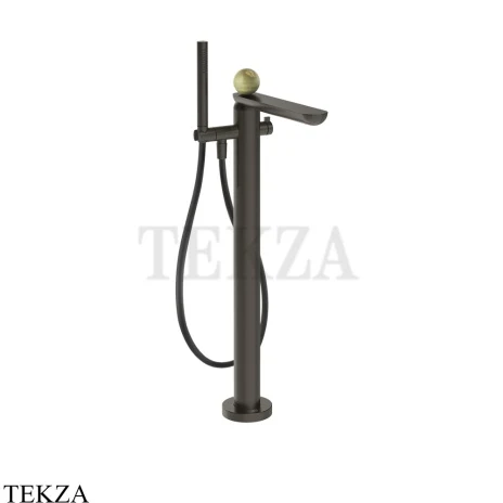Gessi Perle Смеситель для ванны напольный, внешняя часть 74529-707, black хром Brush