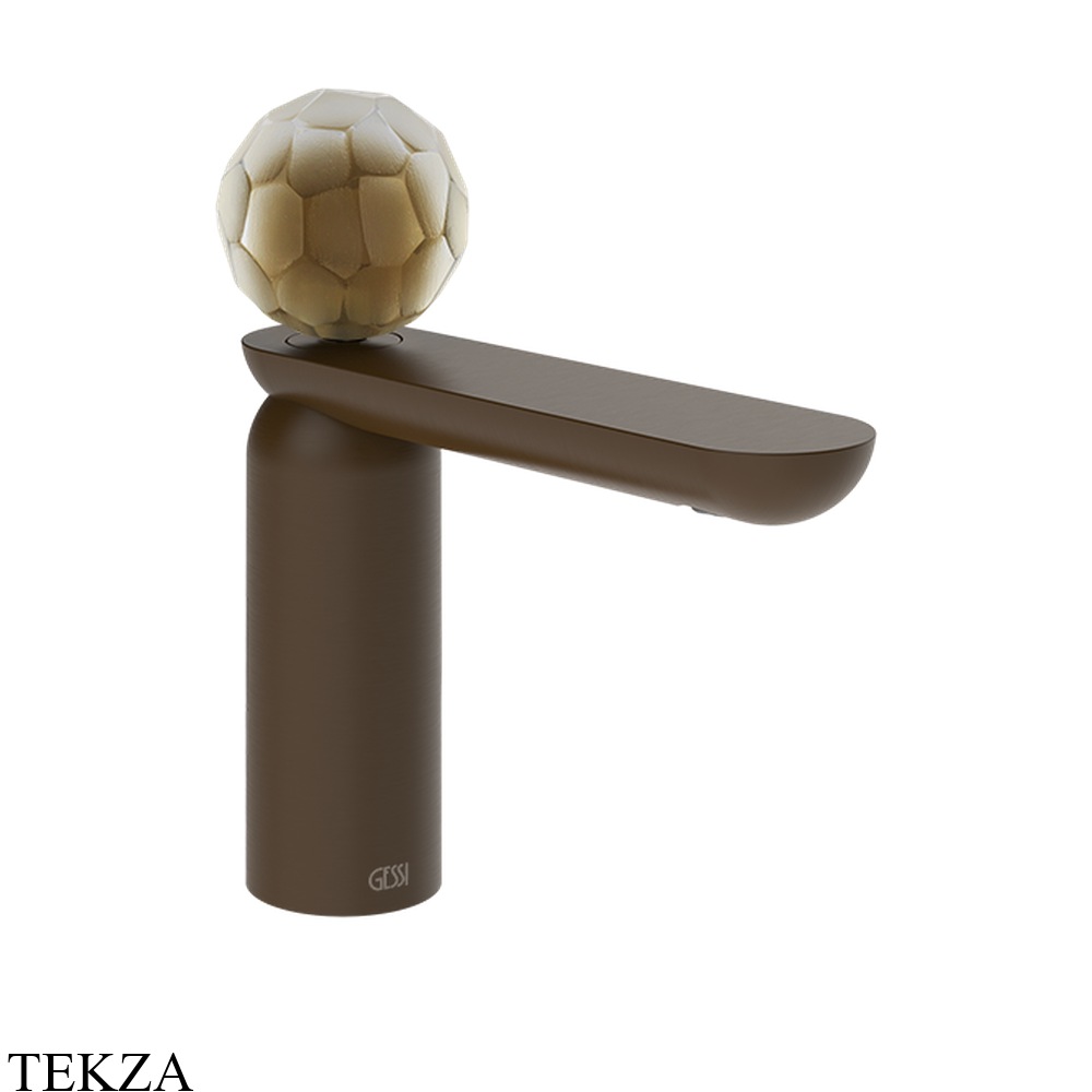 Gessi Perle Смеситель для раковины, без донного клапана 74402-845, бронза Dark Brush