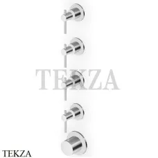 Zucchetti Helm Термостат для душа на 4 потока, внешняя часть ZHL804.X, нержавеющая сталь brushed