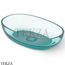 Dea Design Washbasins Раковина настольная овальная Glasstech DD9078 600 R8, Lake Water Blue R8