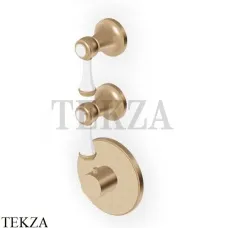 Zucchetti Agora Classic Термостат для душа, 2 выхода, внешняя часть ZAM660.P31, brushed british gold PVD
