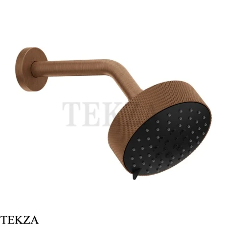 Gessi ANELLO Верхняя лейка D12,9 см с кронштейном 63356-708, Copper Brushed PVD