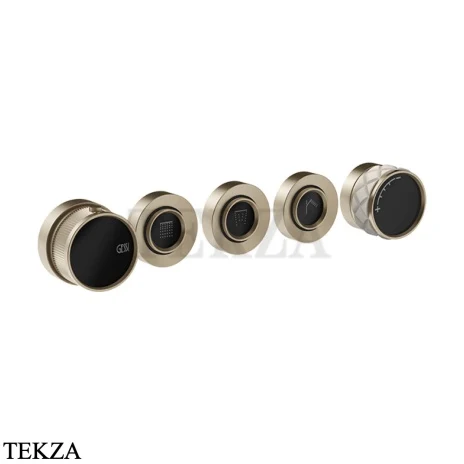 Gessi Pelle Tresse Термостат для душа на 3 потока, внешняя часть, 78236-432, Crème/ Finox Br. Nickel