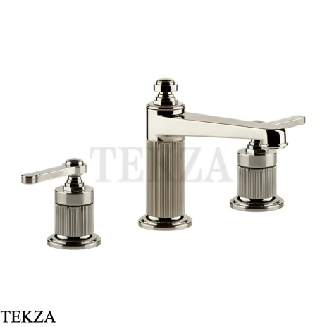 Gessi VENTI20 Смеситель для раковины на 3 отв. средний, без донного клапана 65014-720, Nickel PVD