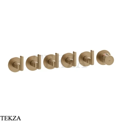 Gessi INCISO SHOWER Термостатический смеситель, 5 потоков, внешняя часть 58340-726, Warm Steel Br. PVD