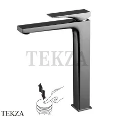 FIMA Carlo Frattini Zeta Смеситель для раковины, с донным клапаном F3961/HNCS, Brushed black chrome