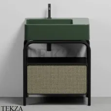 CIELO MARCEL Консоль напольная с ящиком Tinto nero, раковина Alga