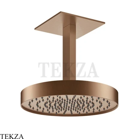 Gessi Incastri Верхняя лейка D30 с потолочным кронштейном под размер 63070-708, медь Brushed
