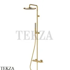 Bossini  APICE Душевая система с термостатом, 280, ручной душ стержень L10502.043, Золото Satined