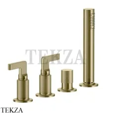 Gessi INCISO Смеситель для ванны, наполнение через слив-перелив 58043-727, Brushed Brass