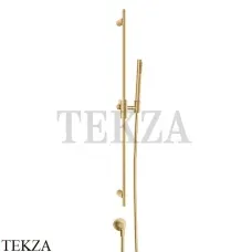 Gessi Habito INTRECCIO Штанга в комплекте с душевой лейкой и выводом воды 70142-710, Brass PVD