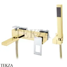 Boheme Q Смеситель для ванны настенный, с гарнитуром 143-GCR, Золото-хром