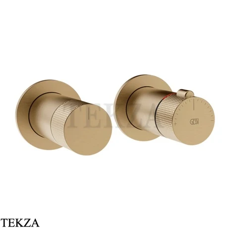 Gessi INCISO SHOWER Термостат для душа на 3 потока, внешняя часть 58138-726, Warm Steel Br. PVD