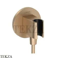 Hansgrohe FixFit S Шланговое подсоединение с держателем 26888140, Brushed Bronze