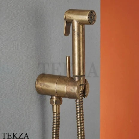 Nicolazzi Doccia Гигиенический душ Tondo со смесителем 5523TOG, Raw Brass