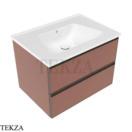 Flaminia Bloom тумба подвесная Cubika без раковины 70×50×50 см, 2 ящика, розовый Rosa Vintage матовый