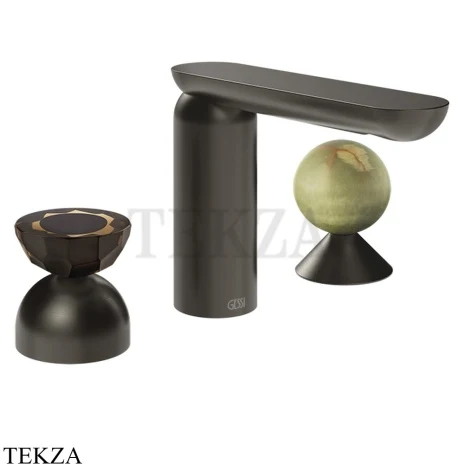 Gessi Perle Смеситель для раковины на 3 отв., без гарнитура 74858-707, black хром Brush
