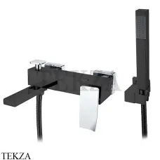 Boheme Q.2 Смеситель для ванны настенный, с гарнитуром 143-BCR.2. Черный-хром