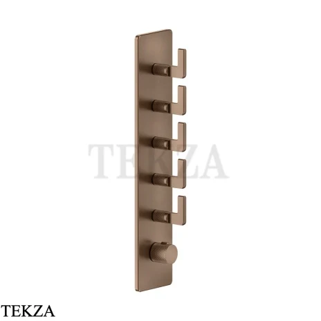 Gessi INCISO WELLNESS Термостат 5 выходов, внешняя часть 58210-708, Copper Brushed PVD