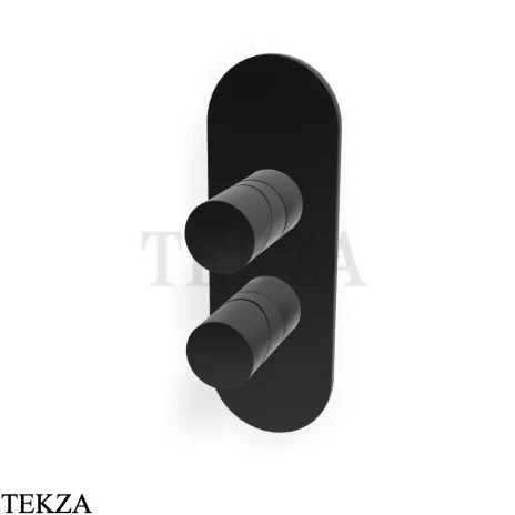 FIMA Carlo Frattini Slide Термостат для душа, 2-3 потока, внешняя часть F5809X7CS, black хром Brush