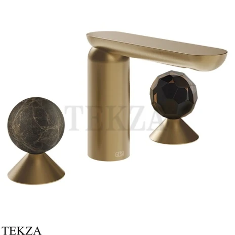 Gessi Perle Смеситель для раковины на 3 отв., без гарнитура 74125-726, бронза Brushed