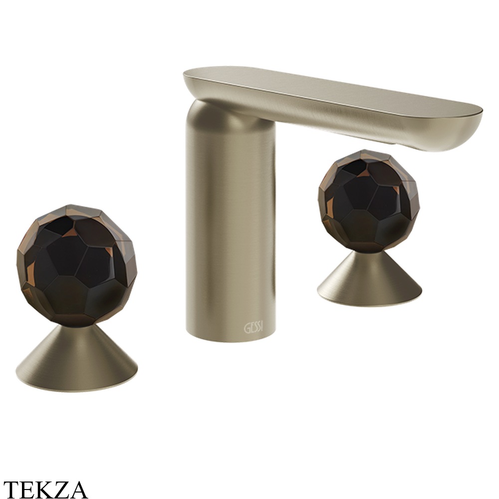 Gessi Perle Смеситель для раковины на 3 отв., без гарнитура 74225-149, нерж. сталь Brush / никель Brushed