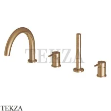 FIMA Carlo Frattini SNAP Смеситель на борт ванны, с гарнитуром F3124NZS, Brushed Amber Bronze