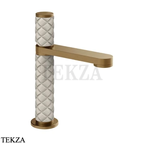 Gessi Pelle Tresse Смеситель для раковины, без сливного гарнитура 78202-448, Crème/ Deep Bronze Br. PVD