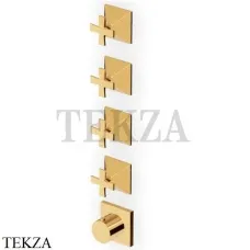 Zucchetti Bellagio Термостат для душа, 4 выхода, внешняя часть ZB1804.C40, золото глянец