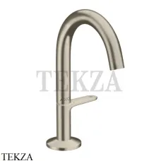 Axor ONE Смеситель для раковины Select 140, гарнитур Push‑Open 48010820, Brushed Nickel