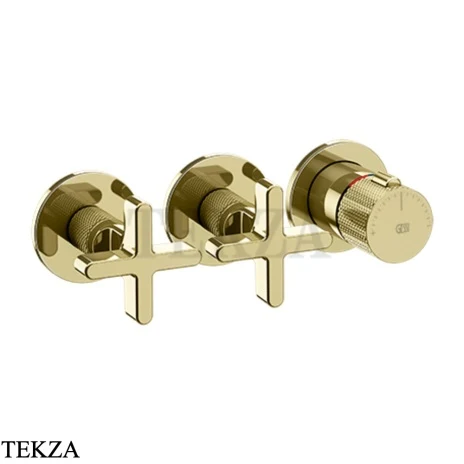 Gessi INCISO SHOWER Термостатический смеситель, 2 потока, внешняя часть 58434-710, Brass PVD
