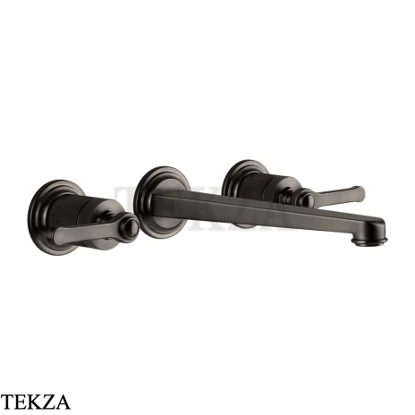 Gessi VENTI20 Смеситель для раковины на 3 отв. длинный, внешняя часть 65090-707, Black Metal Brushed PVD