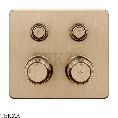 Gessi VENTI20 Термостатический смеситель на 2 потока, внешняя часть 65232-726, Warm Bronze Br. PVD