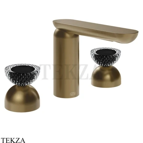 Gessi Perle Смеситель для раковины на 3 отв., без гарнитура 74776-791, бронза Deep