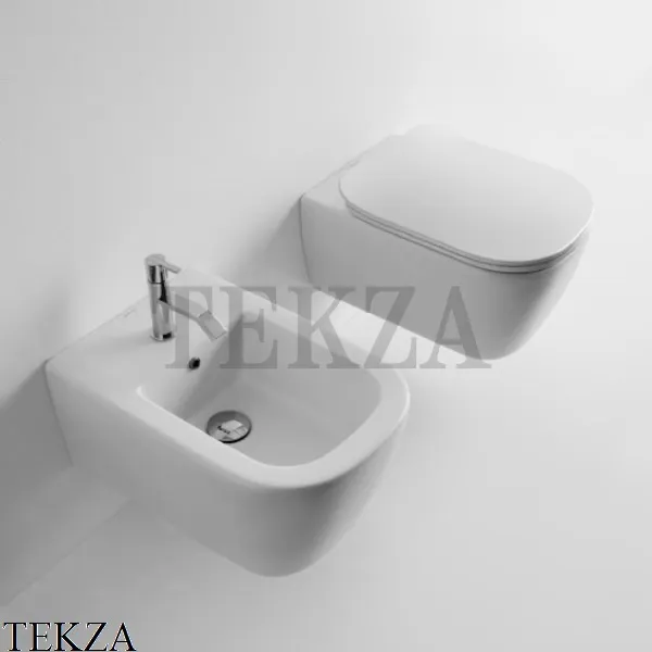 Antonio Lupi KOMODO Унитаз подвесной матовый, без ободка, сиденье микролифт, белый матовый