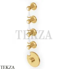 Zucchetti Agora Classic Термостат для душа, 4 выхода, внешняя часть ZAM662.C41, brushed gold